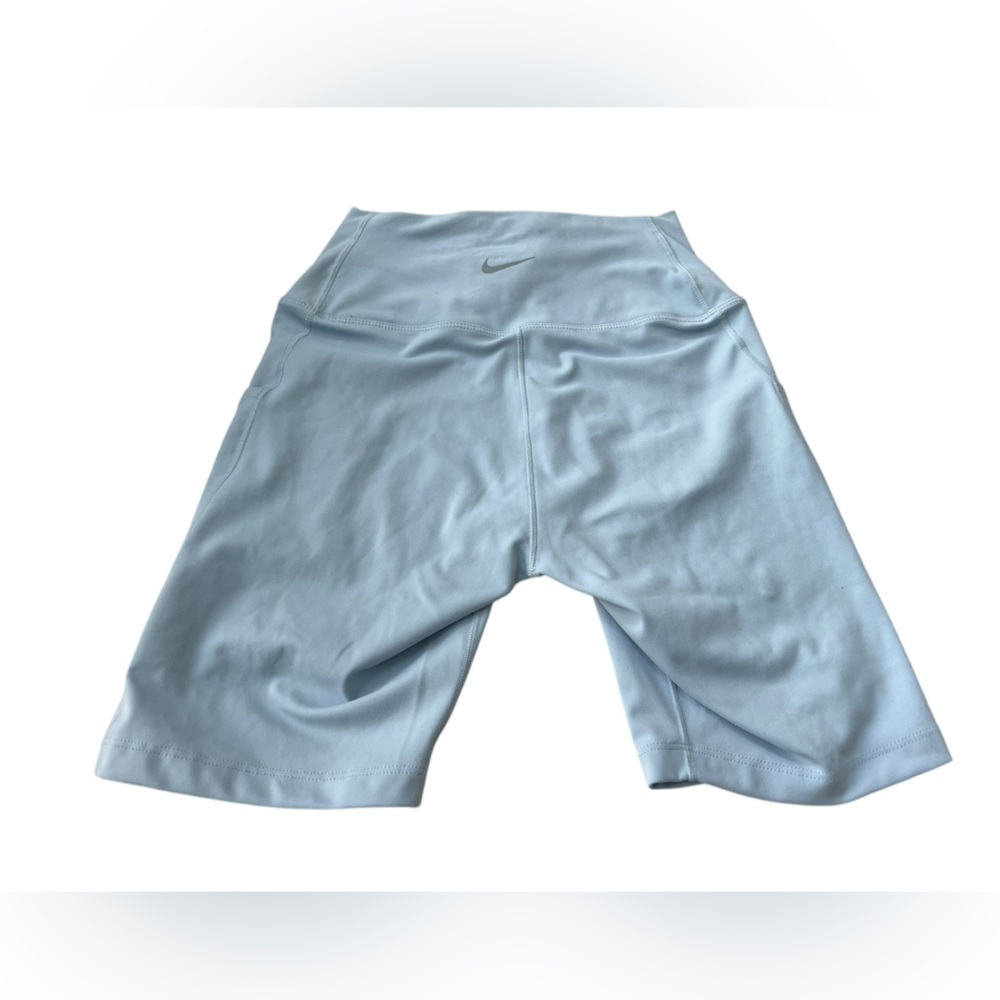 NWT Nike Women’s High Waisted 8” Biker Shorts in Light Blue in size small - Picture 2 of 4